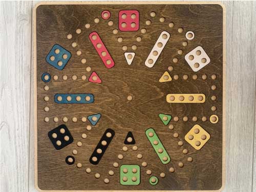 Aggravation 6 Player Laser Cut Wooden Board Game