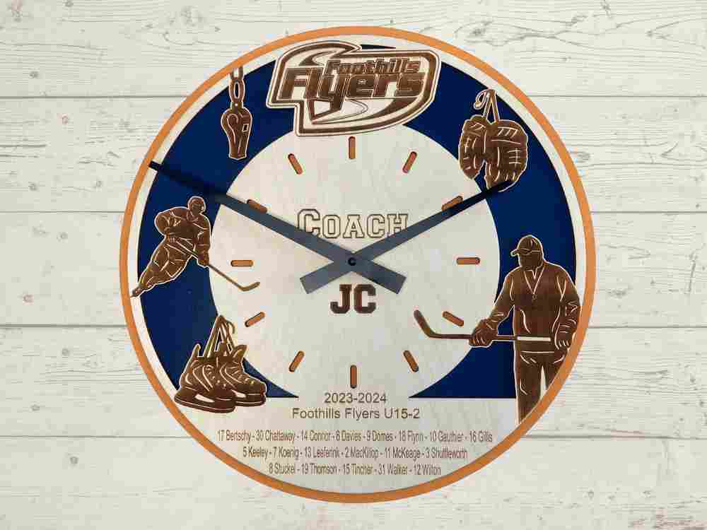 Custom Hockey Coach Clock