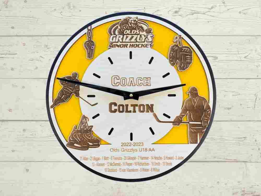 Custom Hockey Coach Clock