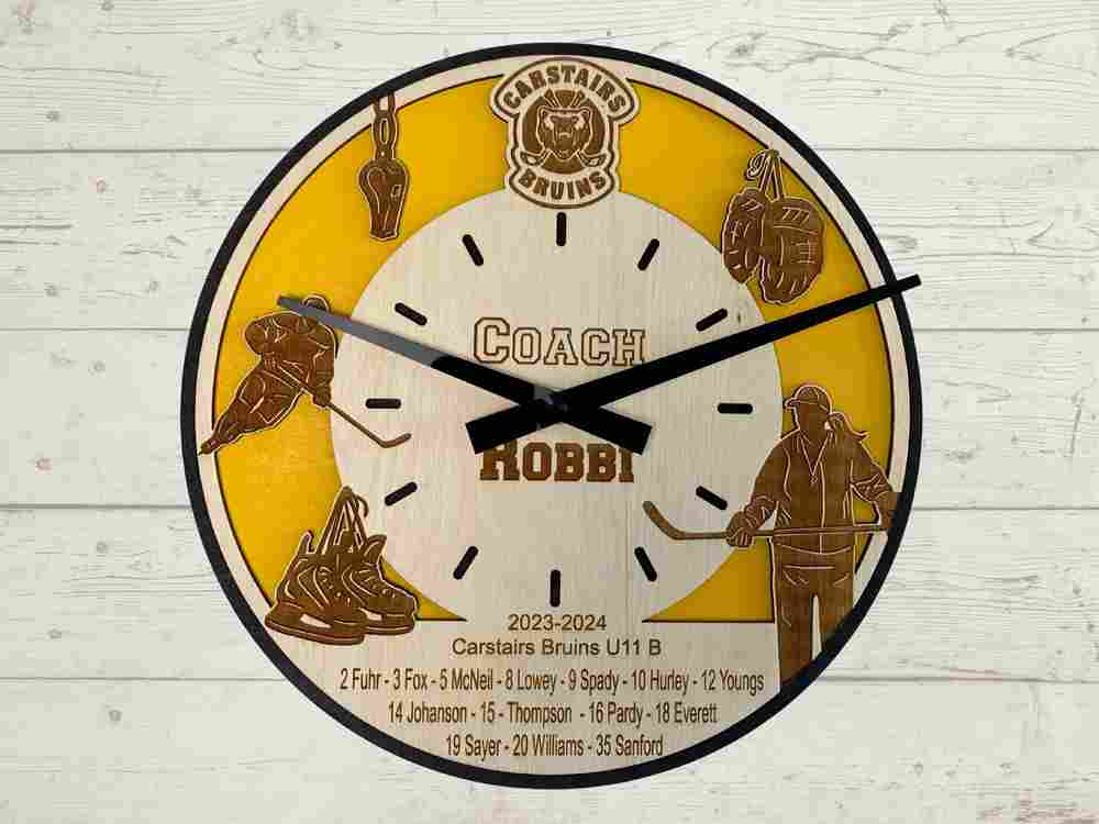 Custom Hockey Coach Clock