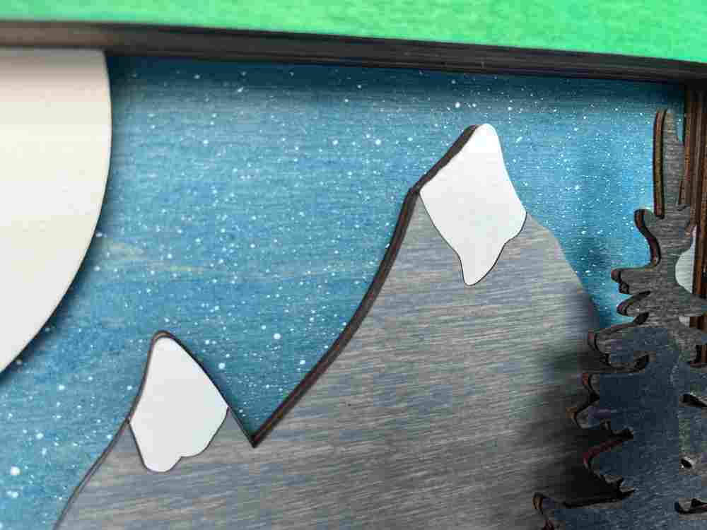 Layered Wood Moose Wall Art – Rustic Mountain & Forest Scene