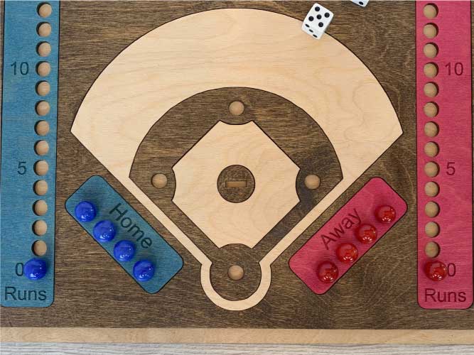 Baseball Dice Game Wooden Board Game