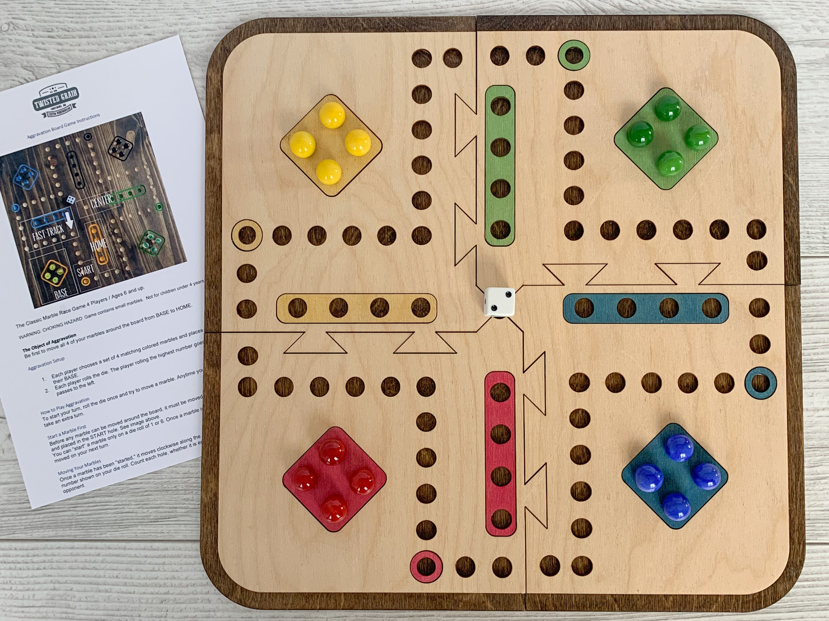 Aggravation Travel 4 player wooden board game