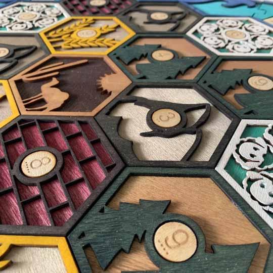 Wooden Settlers of Catan Board Game