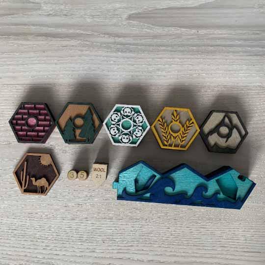 Laser Cut Wooden Settlers of Catan Board Game (Game Board Only)