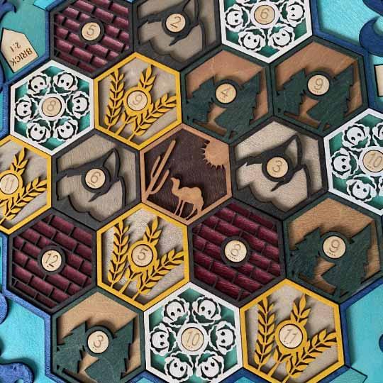 Laser Cut Wooden Settlers of Catan Board Game (Game Board Only)