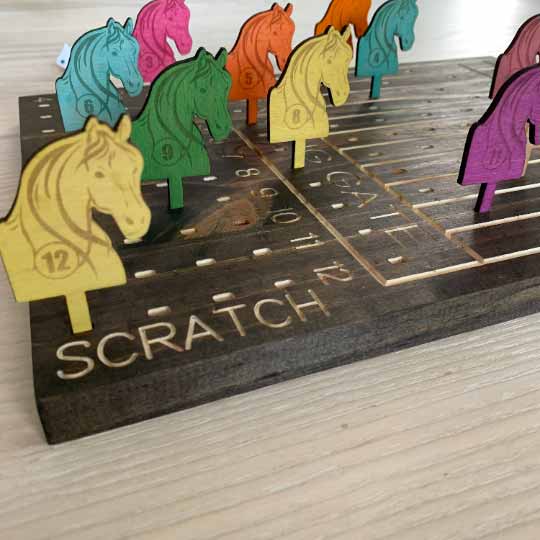Wooden Horse Race Board Game with Laser Cut Horses