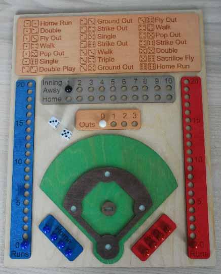 Laser Cut Wooden Baseball Dice Game | Wooden Board Game