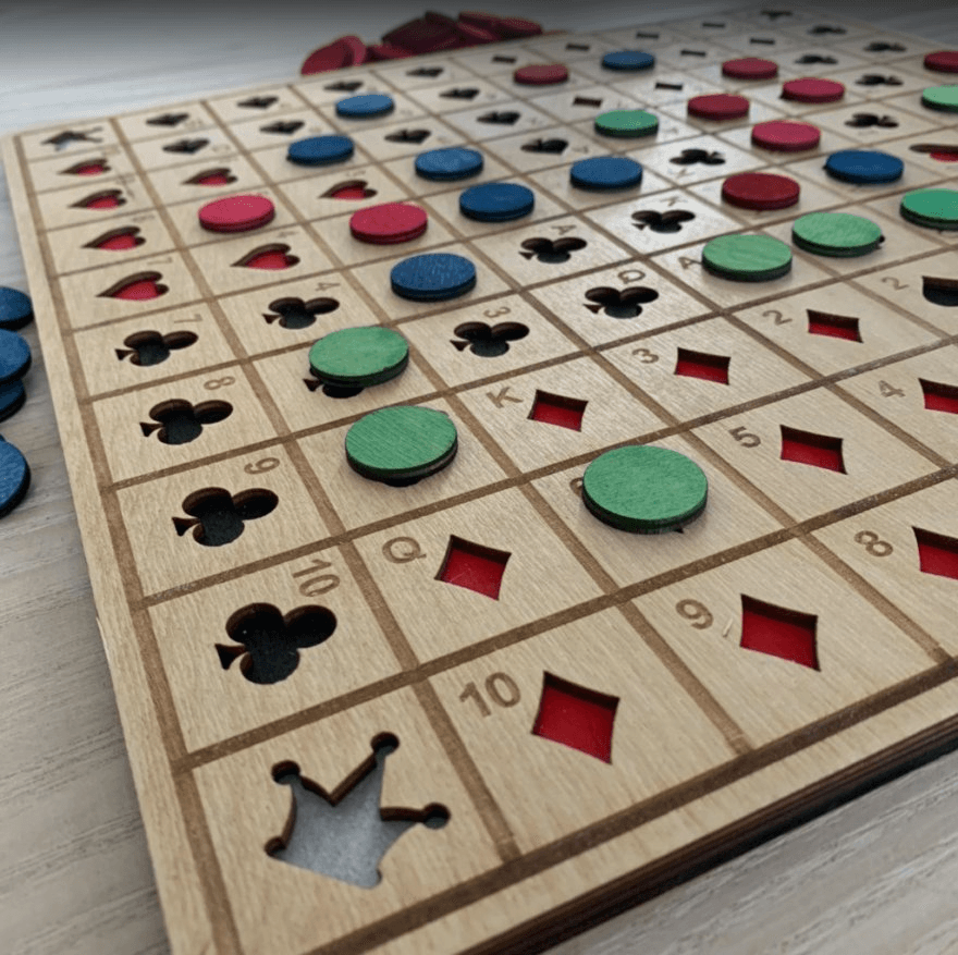 Wooden Sequence Board Game - Twisted Grain