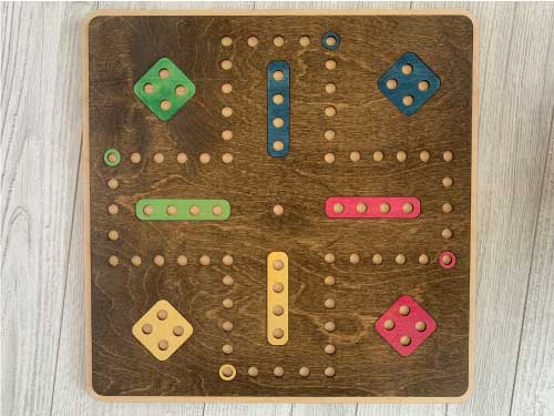 Aggravation 4 Player Laser Cut Wooden Board Game