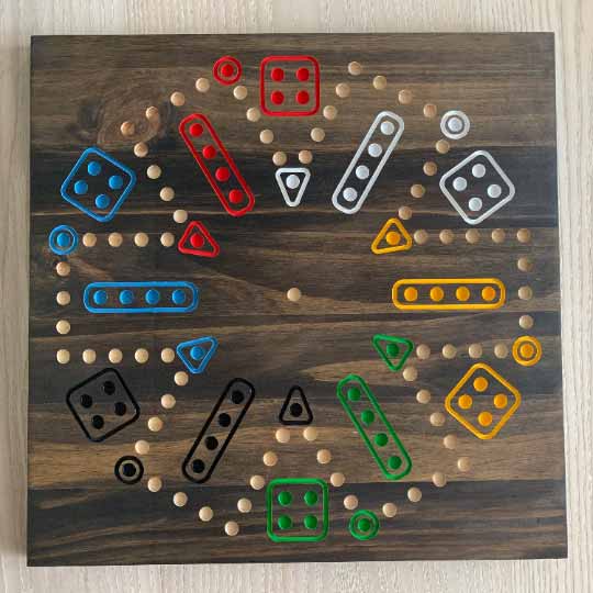Aggravation | Double Sided | 4 and 6 Player Wooden Dice and Marble Game Board | Trouble | Sorry